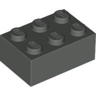 Lego kostka (kostička) 2x3, tmavě šedá (300227, 4114320)